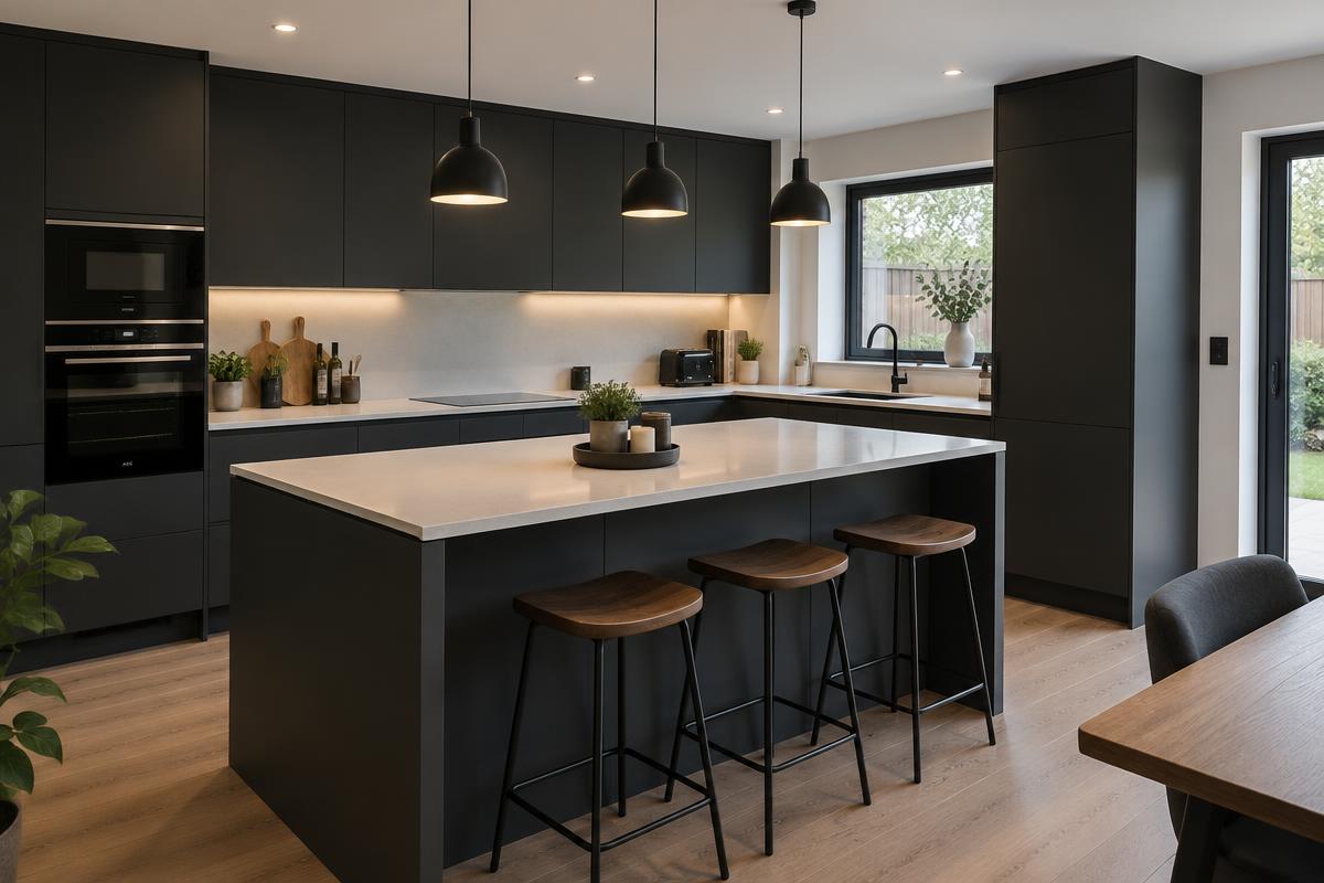 Moderne keuken met kookeiland in Almelo